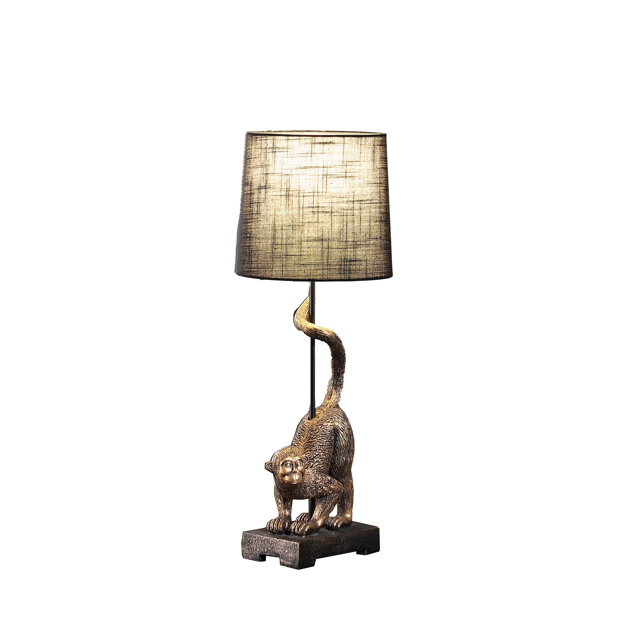 24" In Wildlife Old World Antique Bronze Capuchin Monkey Polyresin Table Lamp-zoom-2
