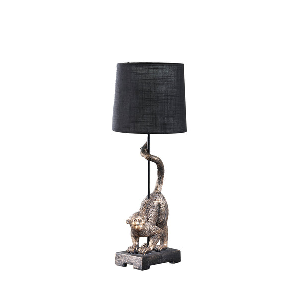 24 In Wildlife Old World Antique Bronze Capuchin Monkey Polyresin Table Lamp