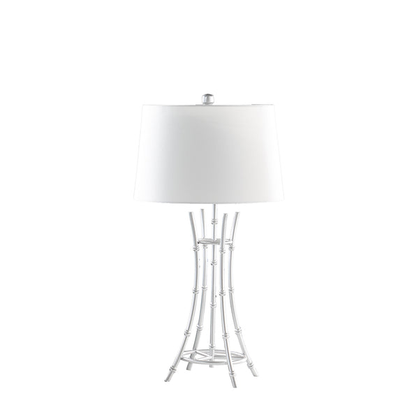 29.25 In Kiara Modern Satin Silver Bamboo Metal Table Lamp