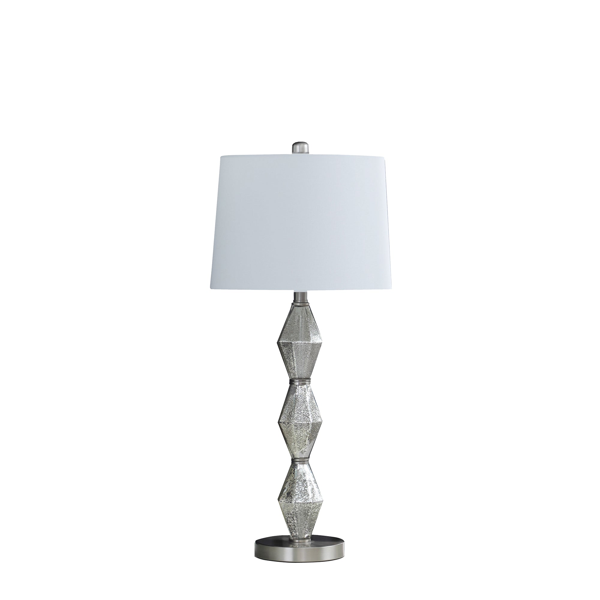 29.5" In Emil Moderne Geometric Glass Brushed Silver Table Lamp-zoom-1