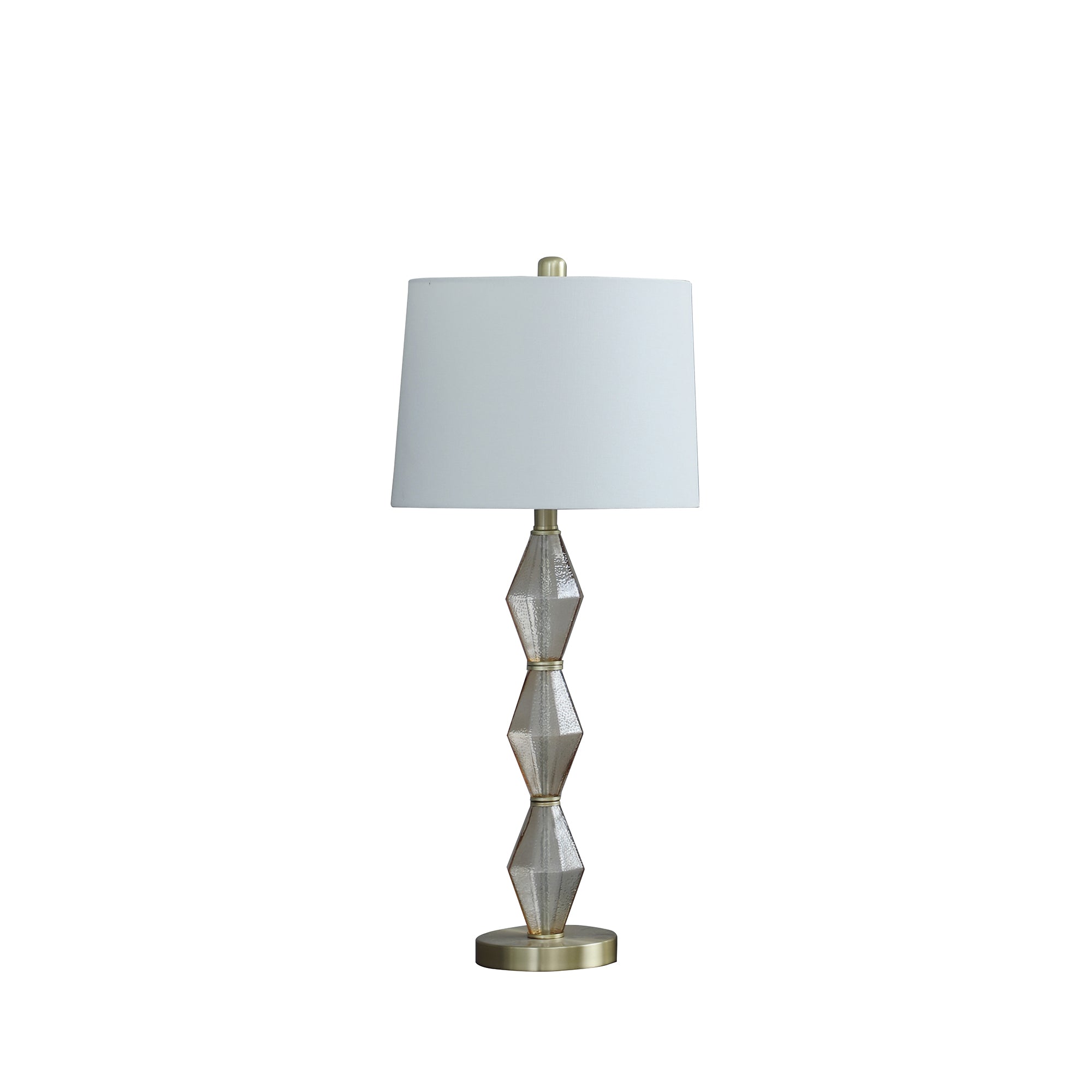 29.5" In Emil Moderne Geometric Light Amber Textured Glass Brushed Gold Table Lamp-zoom-1