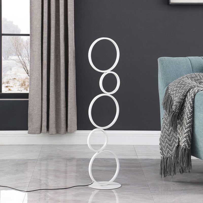 38.5" In Else Nordic 5-ring Shaped White Led Metal Table Lamp-zoom-