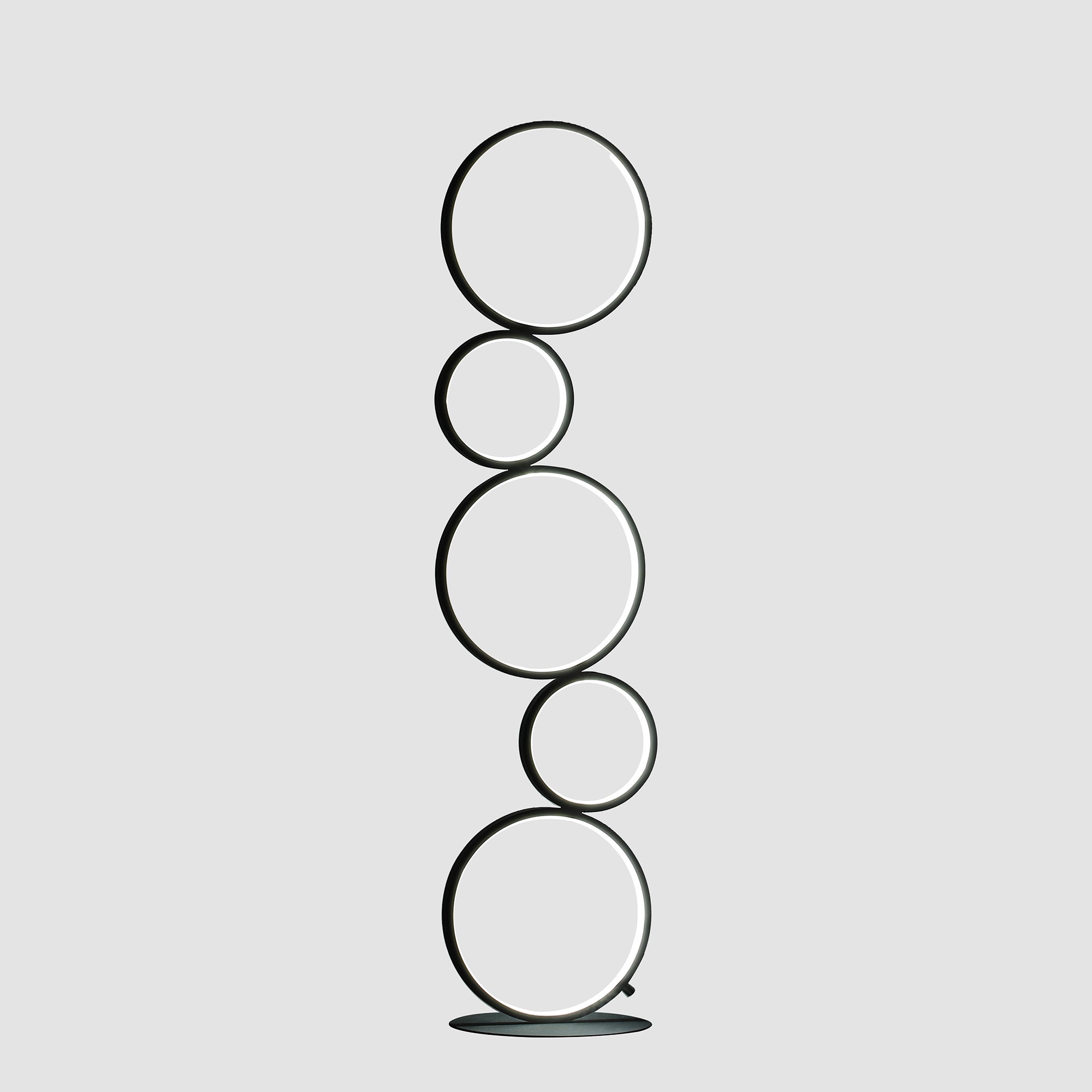 38.5" In Else Nordic 5-ring Shaped Matte Black Led Metal Table Lamp-zoom-4