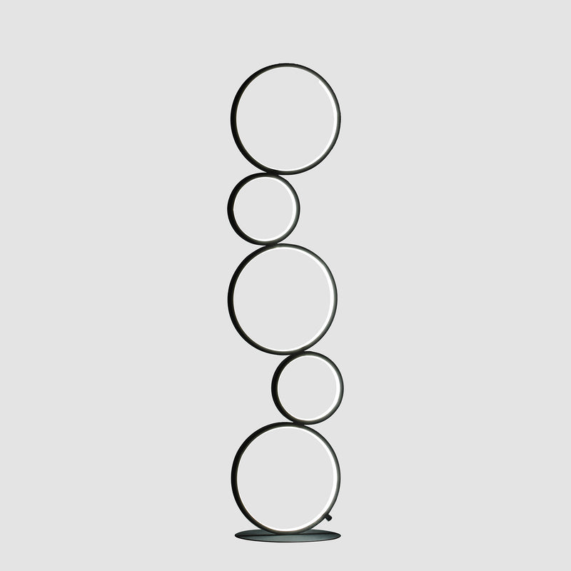 38.5" In Else Nordic 5-ring Shaped Matte Black Led Metal Table Lamp-zoom-