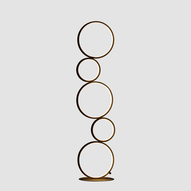 38.5" In Else Nordic 5-ring Shaped Matte Black Led Metal Table Lamp-zoom-
