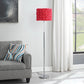 63"In Red Roses In Bloom Acrylic/metal Floor Lamp
