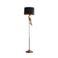 64.5" In Modern Elegance Golden Peacock On A Pedestal Polyresin Floor Lamp