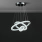 11.8" To 47.2" In Adjustable Height Eira Small Triple Hoop Modern Crystal Led Remote Control Dimmer Chandelier