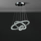 11.8" To 47.2" In Adjustable Height Eira Small Triple Hoop Modern Crystal Led Remote Control Dimmer Chandelier