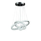 11.8" To 47.2" In Adjustable Height Eira Small Triple Hoop Modern Crystal Led Remote Control Dimmer Chandelier