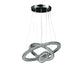 11.8" To 47.2" In Adjustable Height Eira Small Triple Hoop Modern Crystal Led Remote Control Dimmer Chandelier