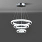 11.8" To 47.2" In Adjustable Height Alva Large Triple Hoop Modern Crystal Led Remote Control Dimmer Chandelier