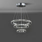 11.8" To 47.2" In Adjustable Height Alva Large Triple Hoop Modern Crystal Led Remote Control Dimmer Chandelier