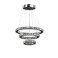 11.8" To 47.2" In Adjustable Height Alva Large Triple Hoop Modern Crystal Led Remote Control Dimmer Chandelier