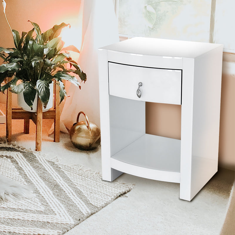 Hot Curved Glass Chest Of One Drawer-zoom-