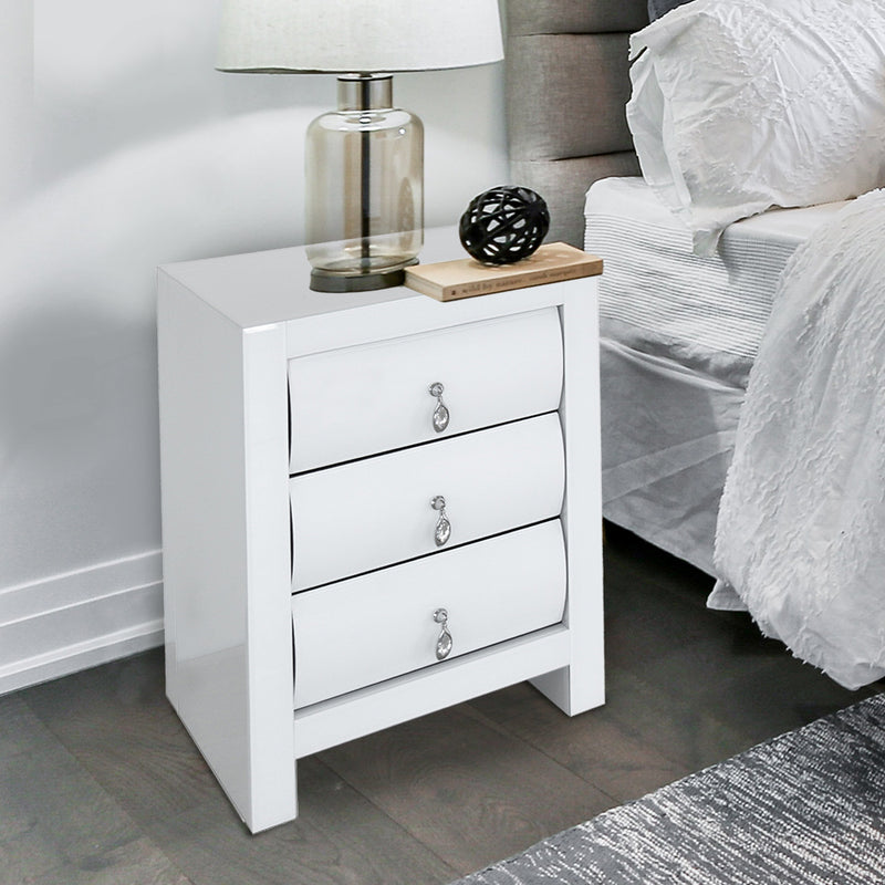 Hot Curved Glass Chest Of 3 Drawers-zoom-