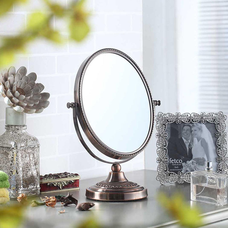 12.25" Oval X5 Magnify Mirror Copper Chrome-zoom-