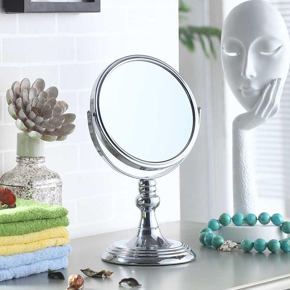 12.25" Round X5 Magnify Mirror Silver Chrome-zoom-2