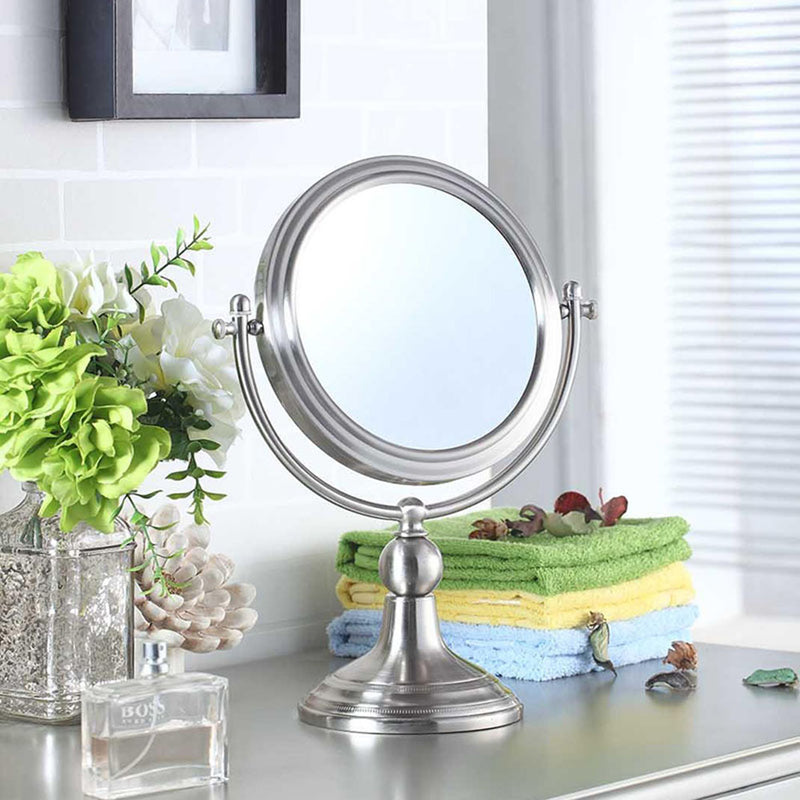14" Free Standing Round X7 Magnify Mirror-zoom-