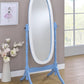 59.25" In Blue/white Oval Cheval Standing Mirror