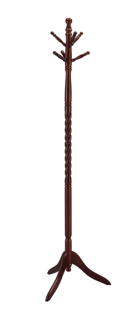 71.5 In Twist Cherry Wooden Coat Rack
