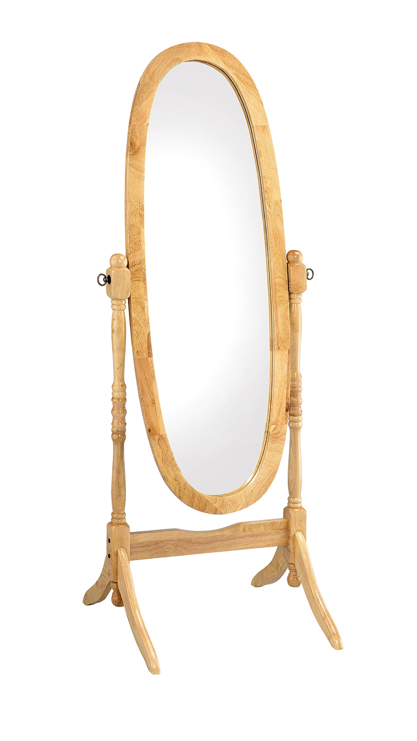 59.25" In Oval Cheval Standing Mirror Natural