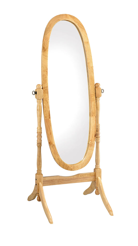 59.25" In Oval Cheval Standing Mirror Natural