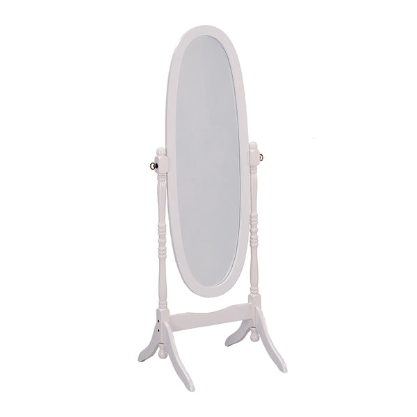 59.25 In Oval Cheval Standing Mirror Coastal White