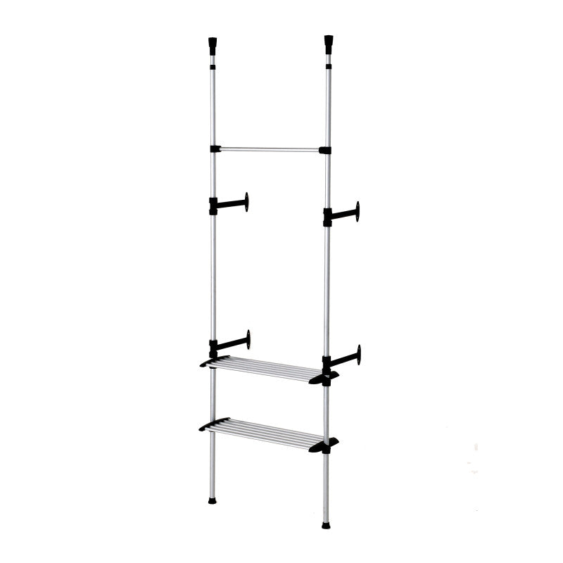 89-106" In Modern 2-tier Telescopic Clothes Rack-zoom-1