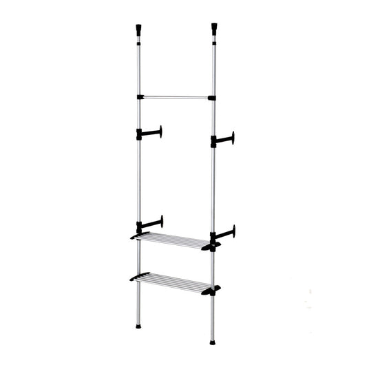 89-106" In Modern 2-tier Telescopic Clothes Rack