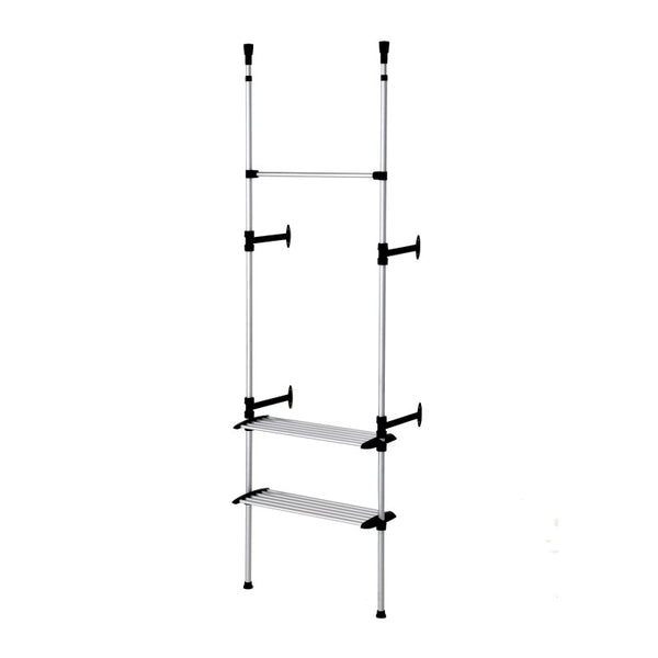 89-106 In Modern 2-tier Telescopic Clothes Rack