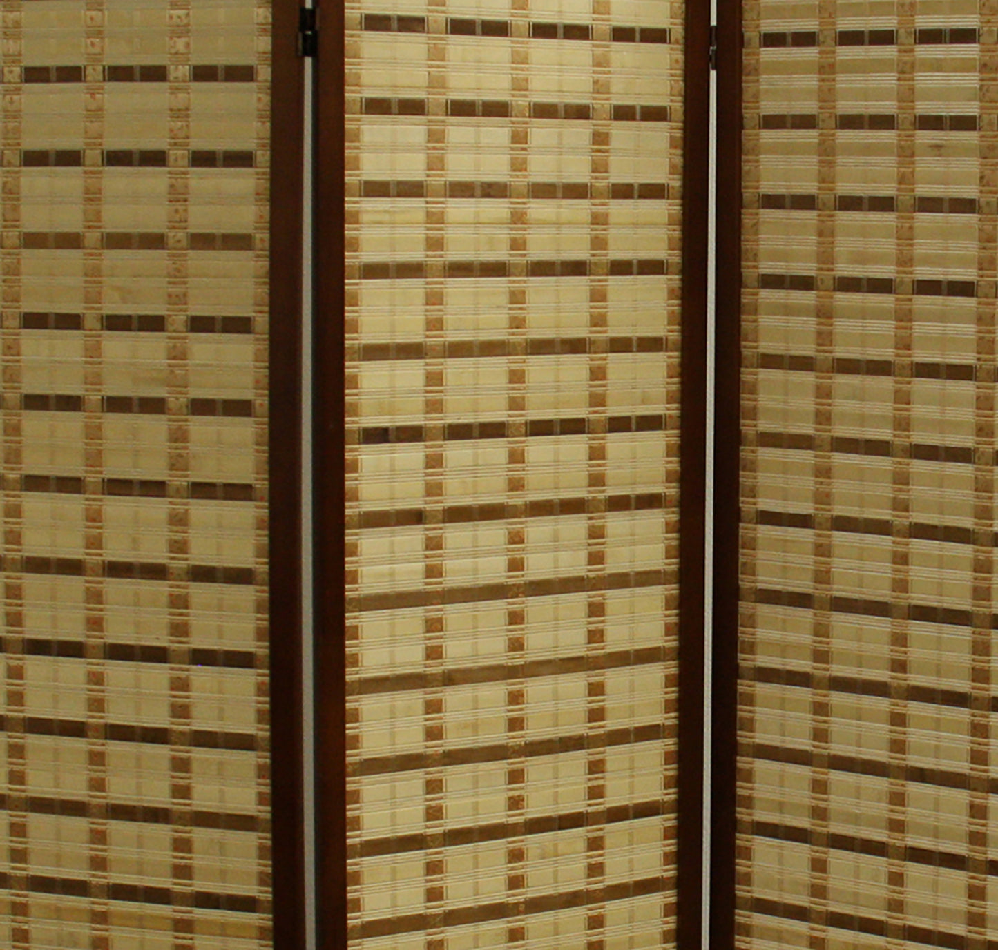 70.25" In Two Tone Bamboo 3-panel Walnut Room Divider