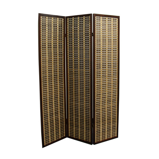 70.25" In Bamboo 3-panel Dark Walnut Room Divider