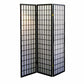 70" In 3-panel Window Pane Shoji Room Divider Black