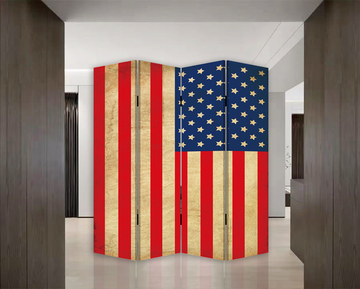 Screen Gems American Flag Screen 4-Panel