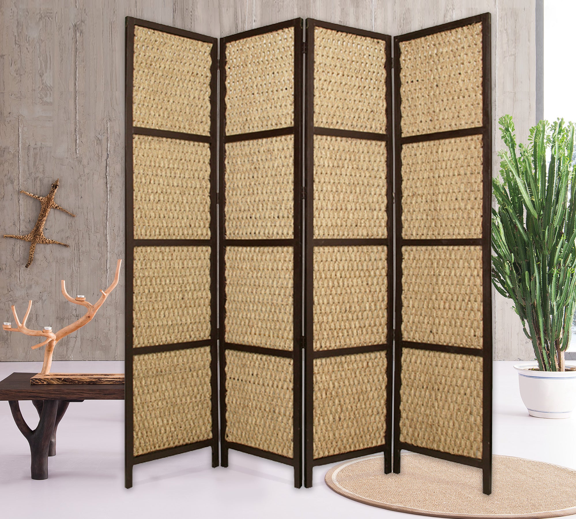 Screen Gems Braided Rope Screen 4 Panel-zoom-2