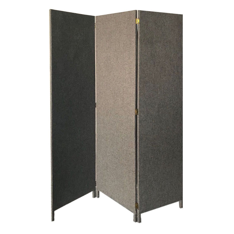 Screen Gems Fabric Soho Screen 3-Panel Grey-zoom-
