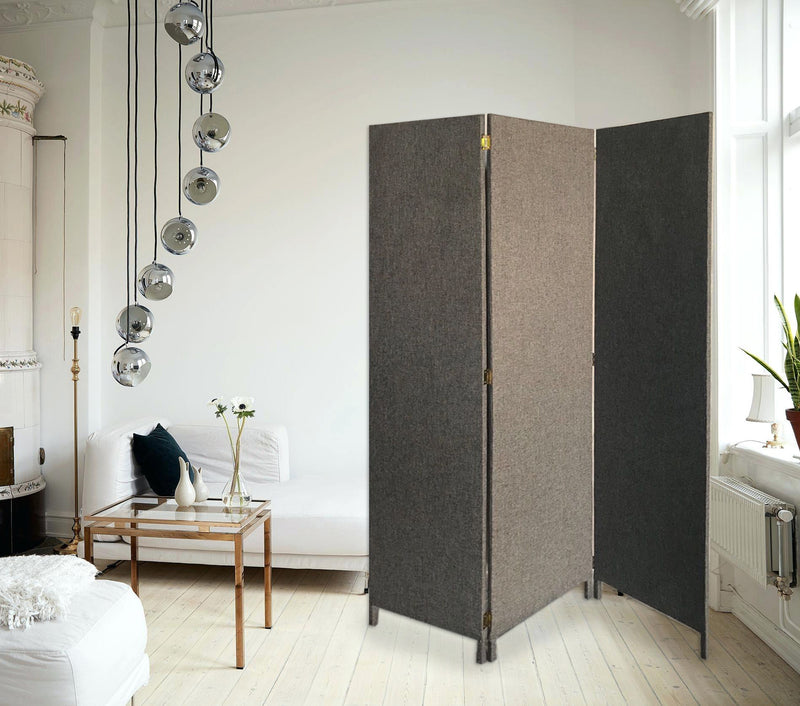 Screen Gems Fabric Soho Screen 3-Panel Grey-zoom-