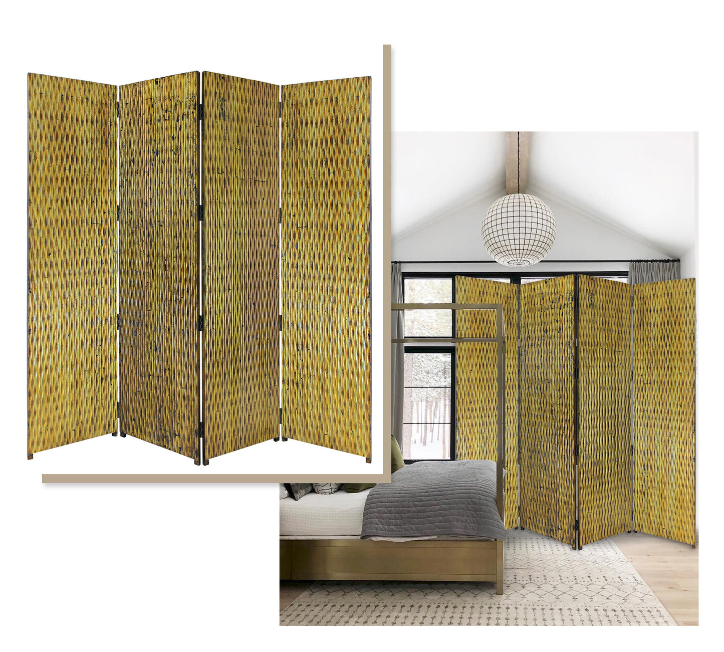 Screen Gems Gilded Screen 4-Panel