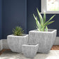 Square Ribbed Flower Pot