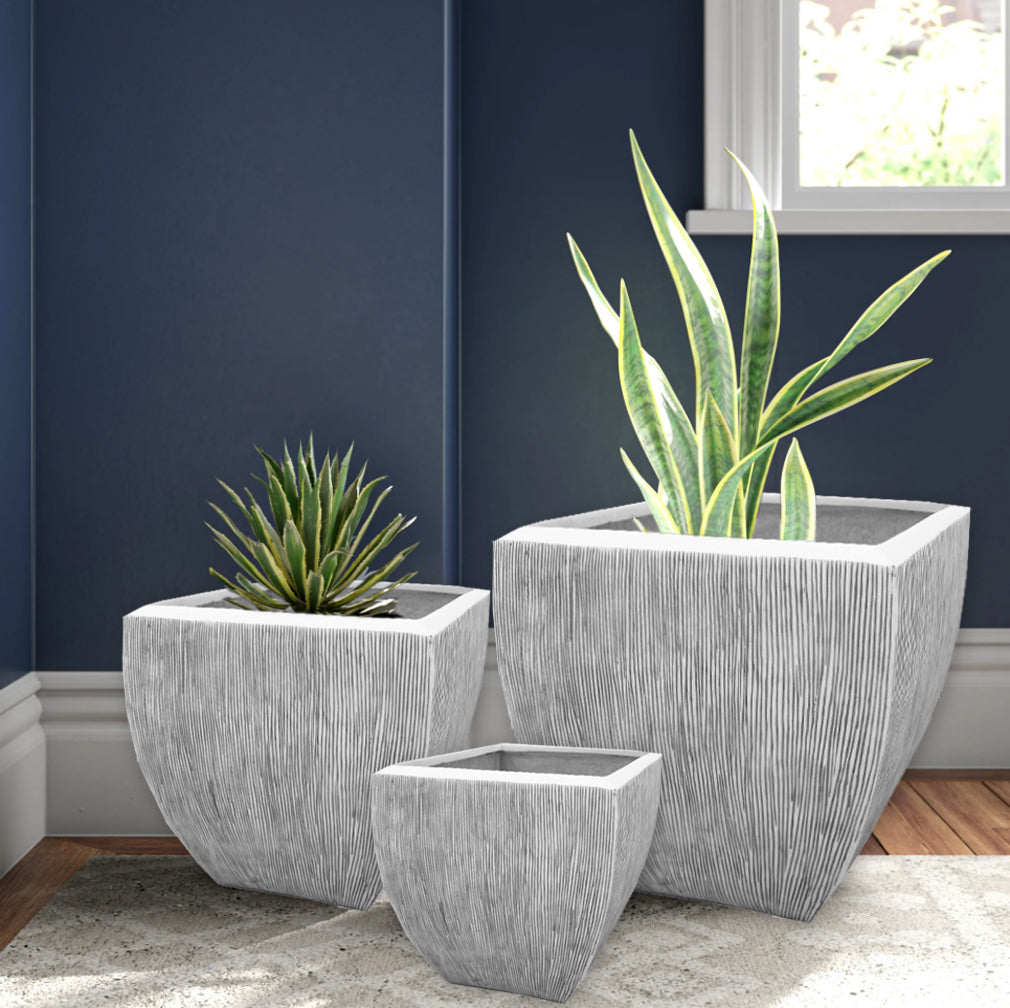 Square Ribbed Flower Pot-zoom-3