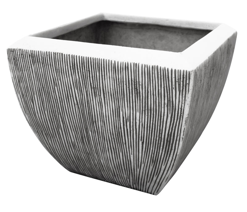 Square Ribbed Flower Pot-zoom-