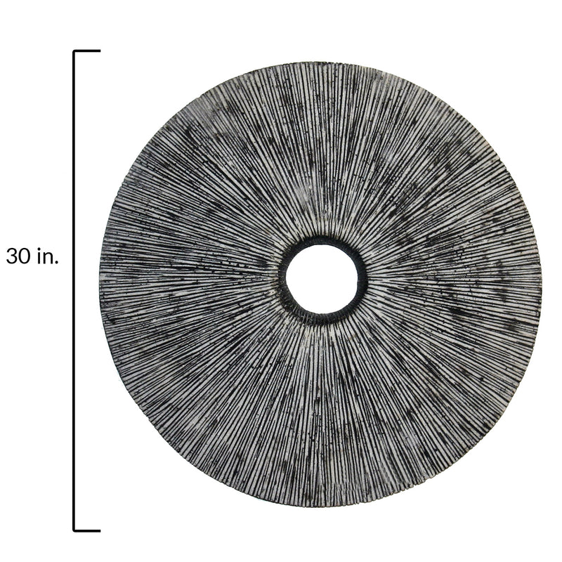 Sandstone Ribbed Round Wall Art Middle Hole-zoom-