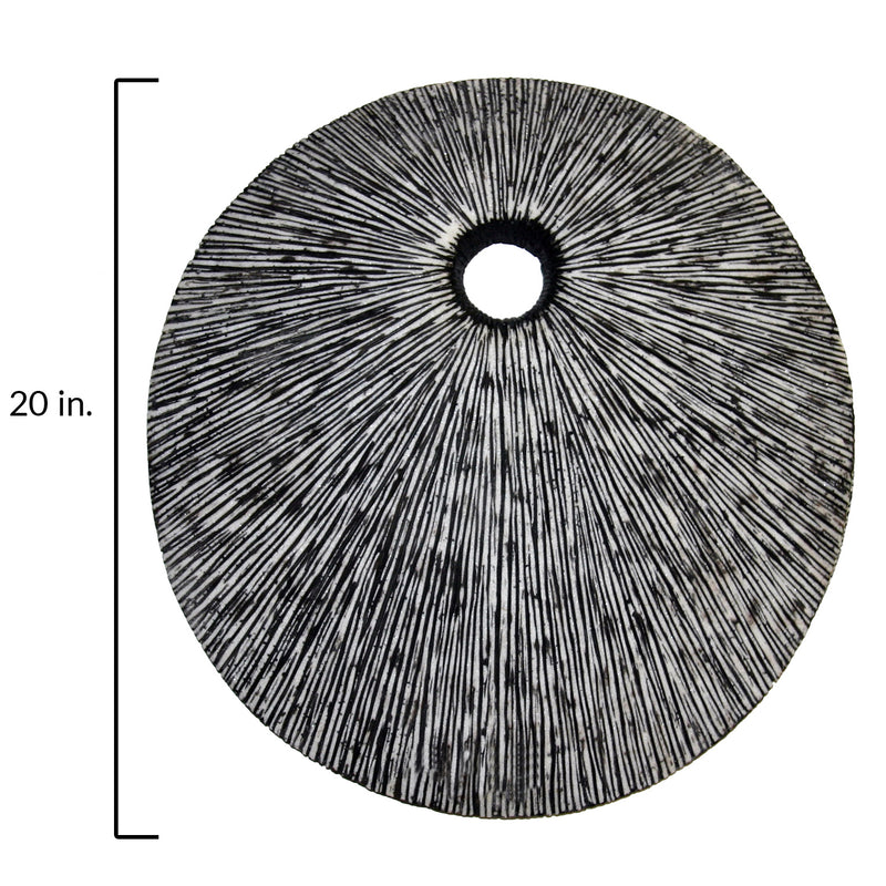 Sandstone Ribbed Round Wall Decor Top Hole-zoom-