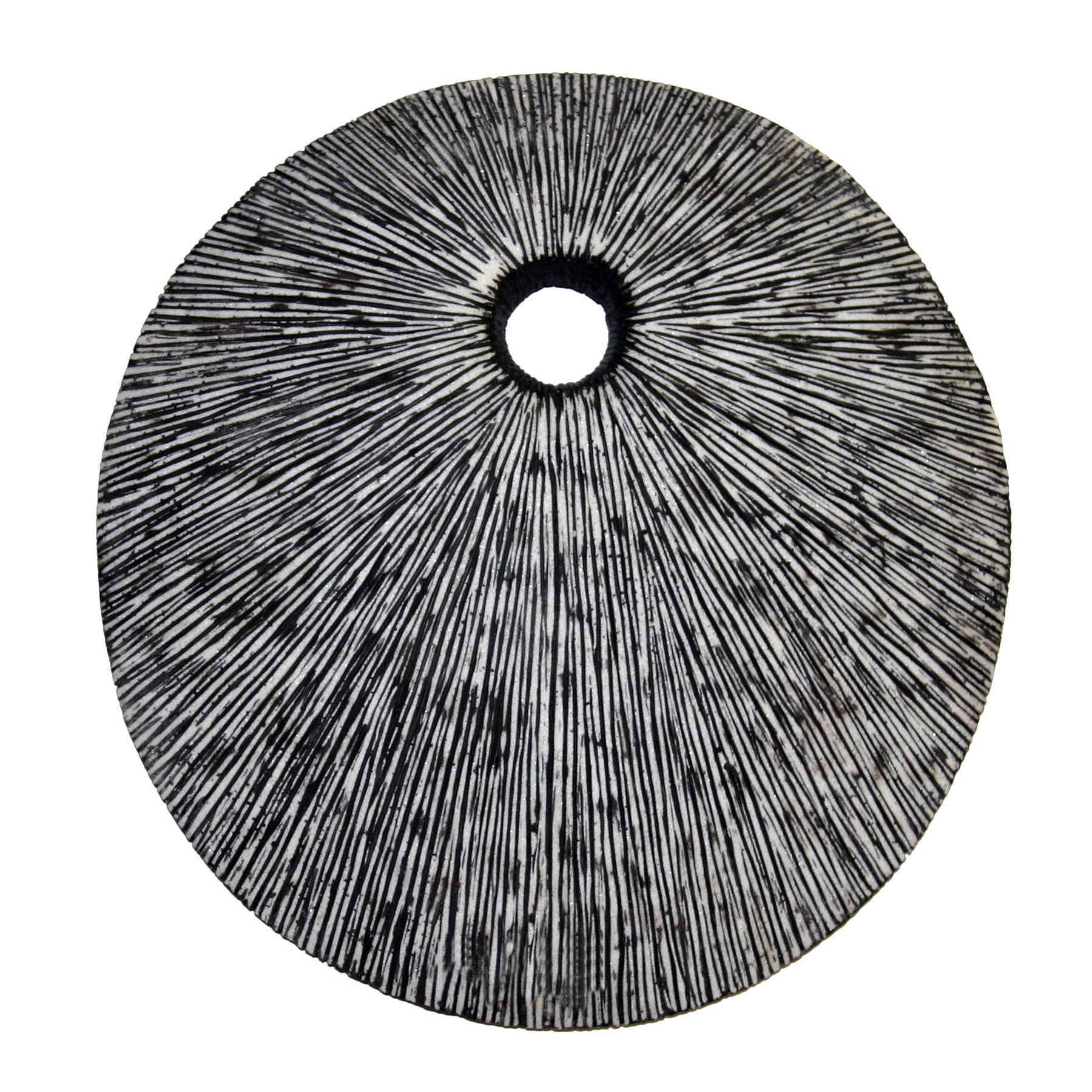 Sandstone Ribbed Round Wall Decor Top Hole-zoom-4