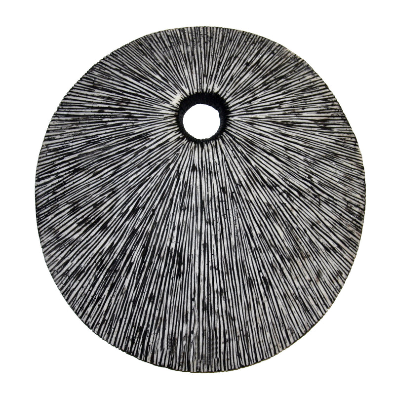 Sandstone Ribbed Round Wall Decor Top Hole-zoom-