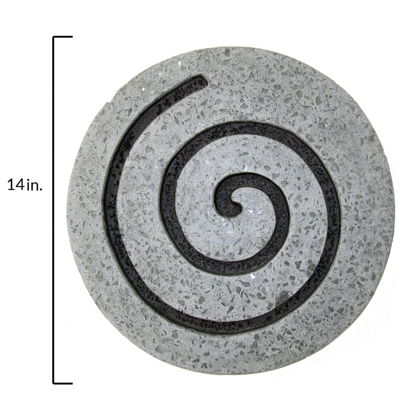 Sandstone Fine Polished Round Wall Decor W/Glass Pieces, Circle Design 14 X 2-zoom-