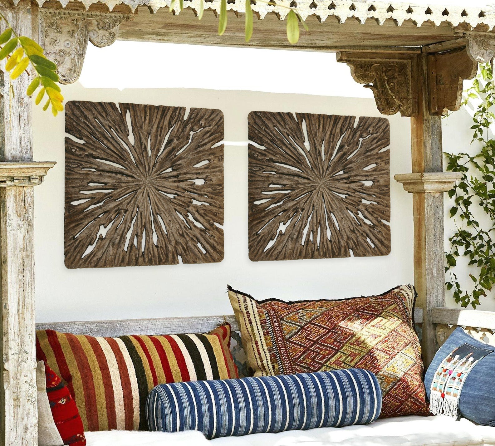 Square Wall Decor, Rotten Wood Finish-zoom-5