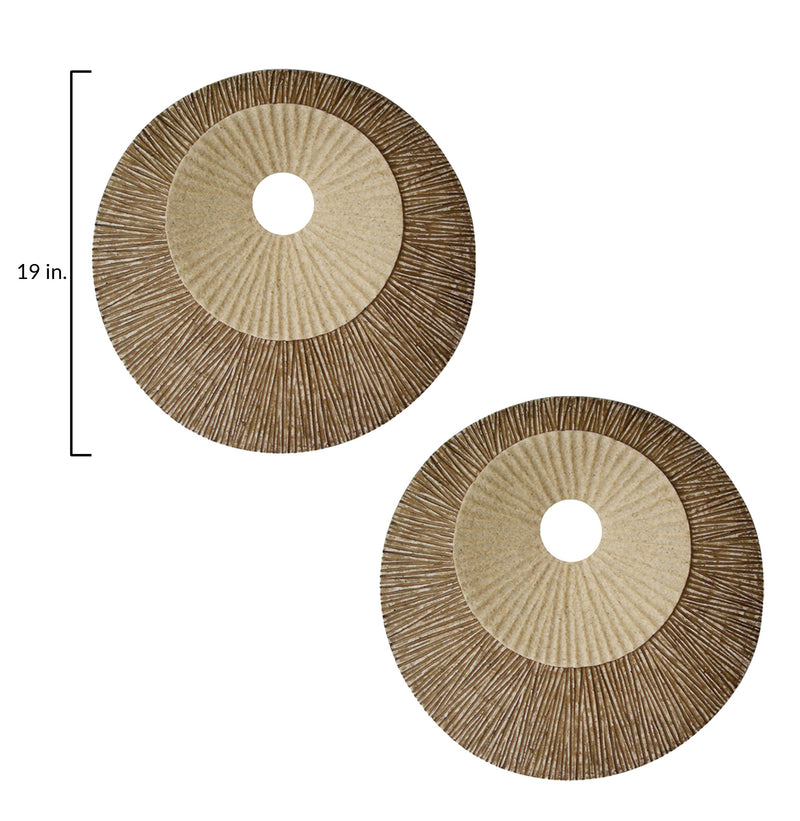 Round Double Layer Ribbed Wall Plaque 14" X 2"-zoom-
