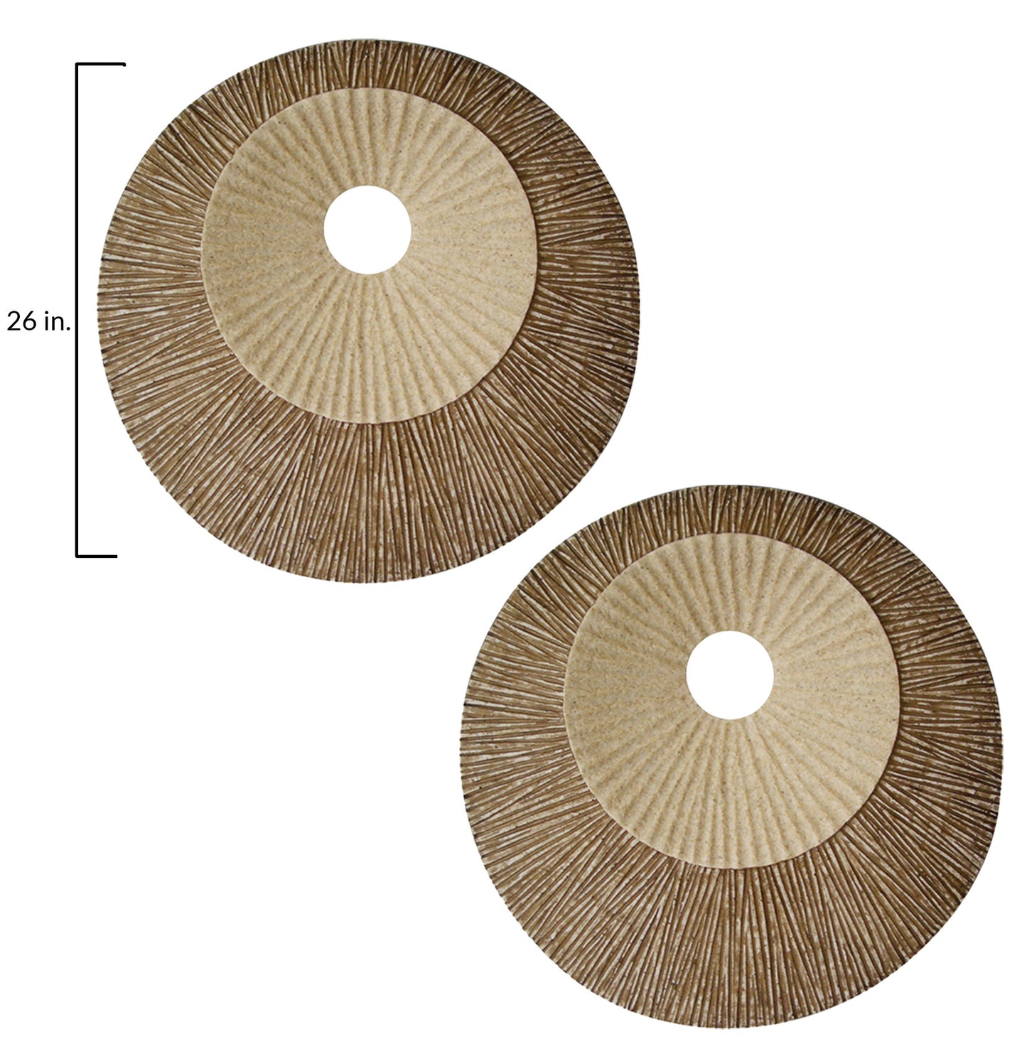 Round Double Layer Ribbed Wall Plaque 27" X 3"